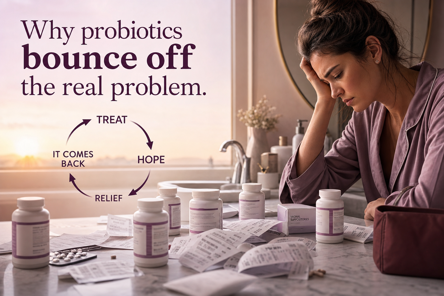 Editorial health bulletin visual introducing the vaginal microbiome biofilm problem