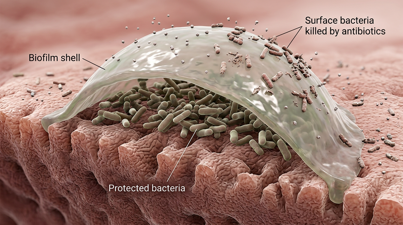 What antibiotics can't reach.