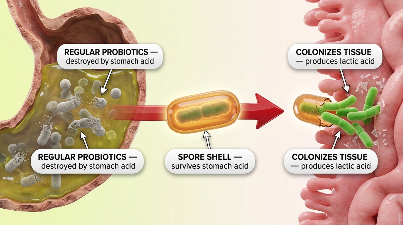 How Bacillus coagulans survives where other probiotics die