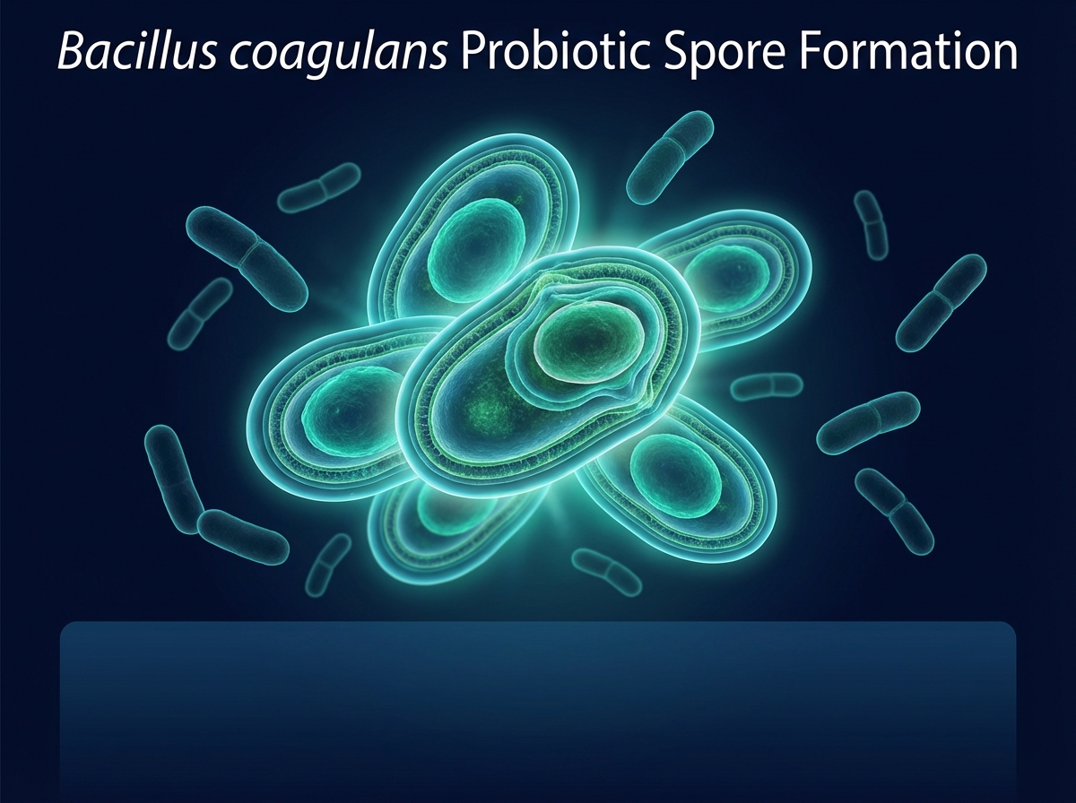 Bacillus coagulans probiotic spores under microscope
