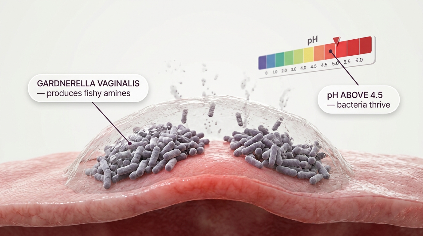 Gardnerella vaginalis bacteria produce fishy-smelling amines while protected under biofilm