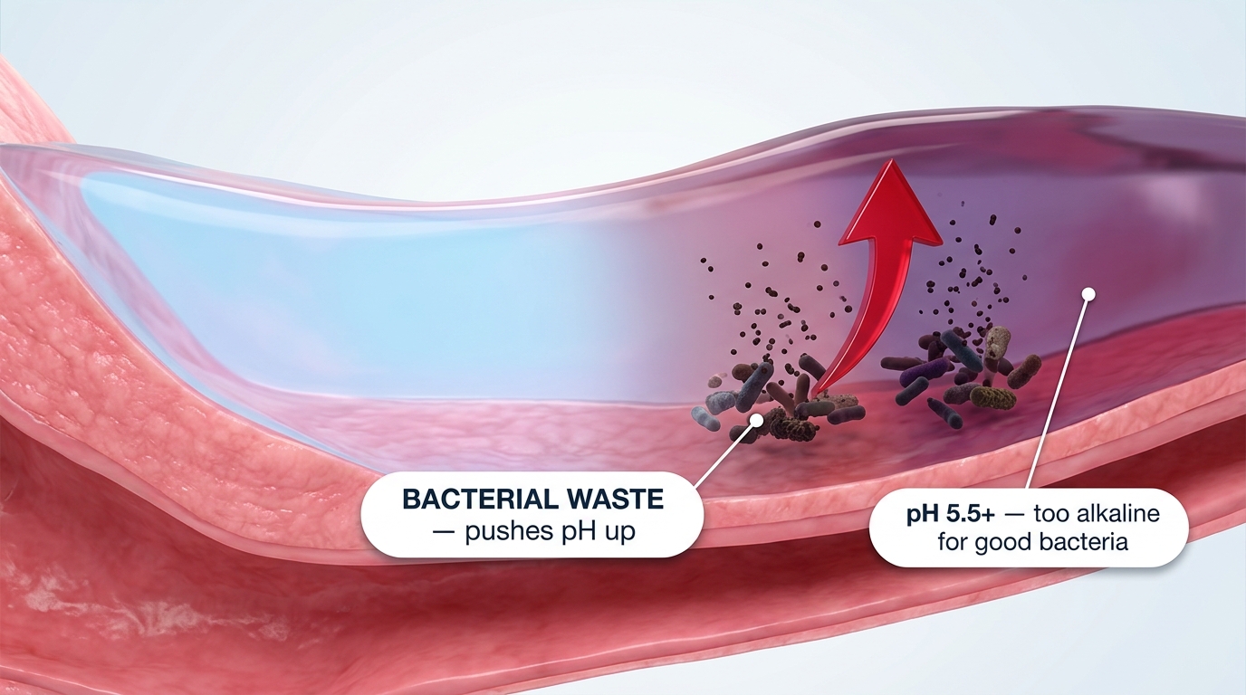 Bad bacteria produce waste that drives pH higher than your body can recover.