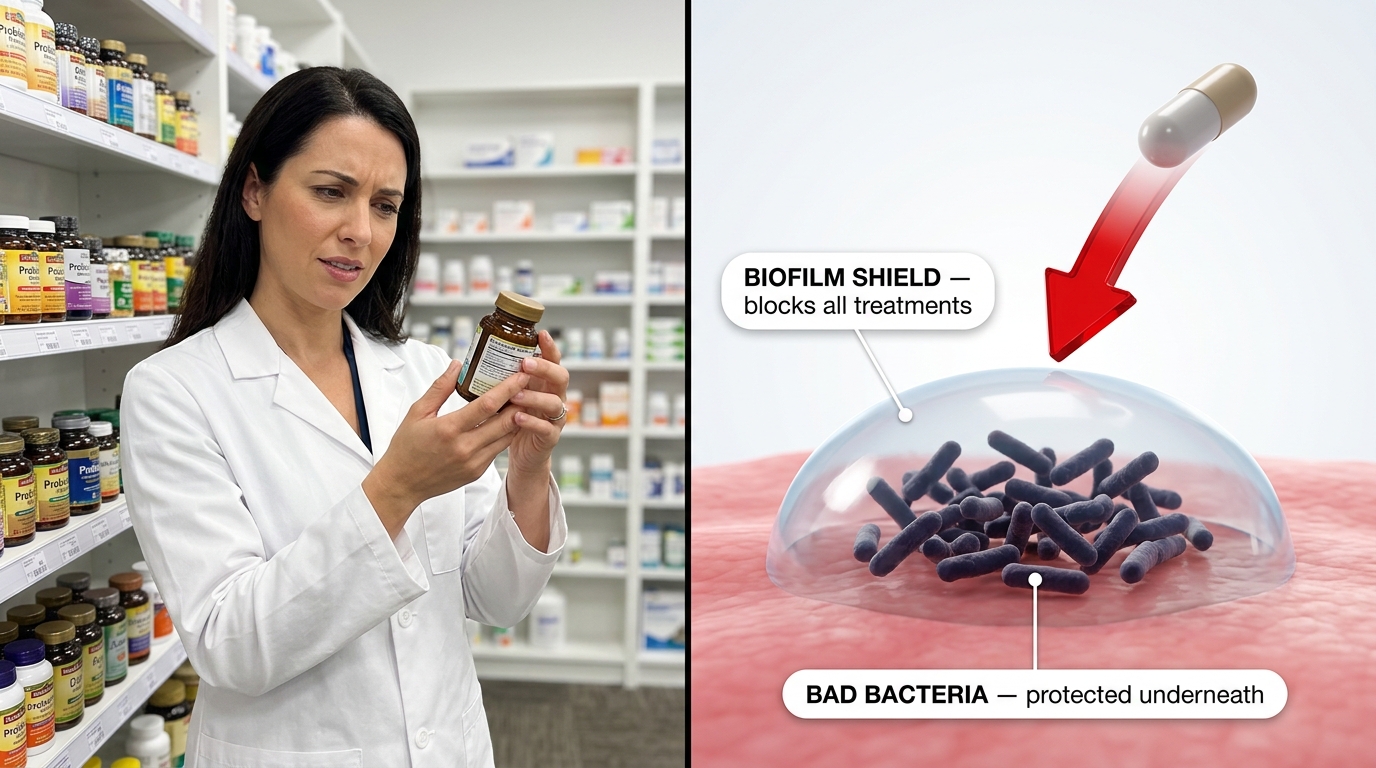 Dr. Sarah Weng reveals why probiotics can't penetrate bacterial biofilm