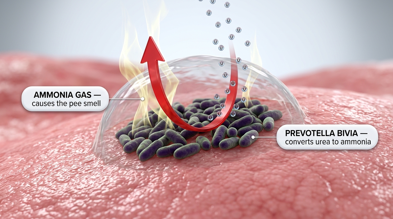 Prevotella bivia bacteria convert urea into ammonia gas while protected by biofilm